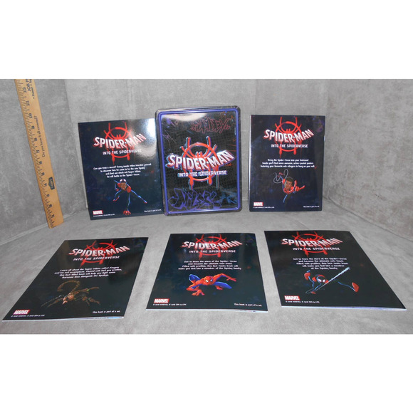 Spider-Man Into the Spider-Verse 5 Books & Collectible Tin 2018 Centum - Picture 3 of 8